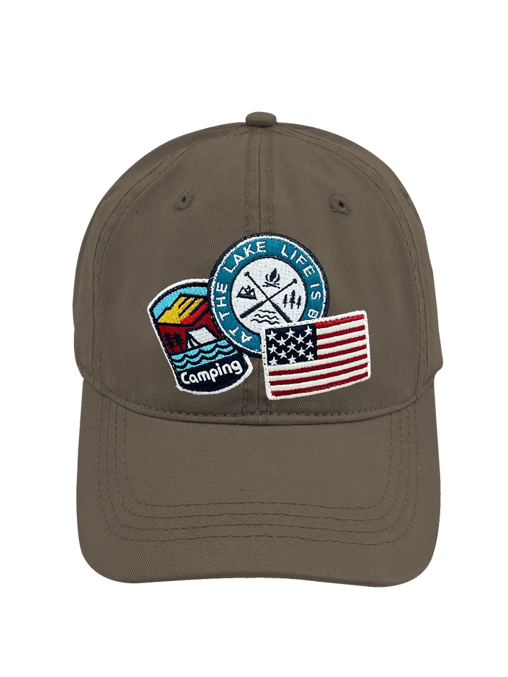 Lake Life Camping Embroidered Patch Baseball Cap