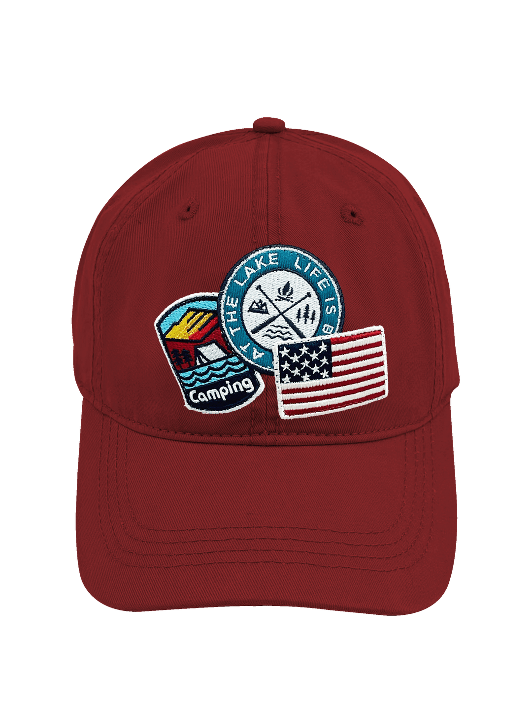 Lake Life Camping Embroidered Patch Baseball Cap