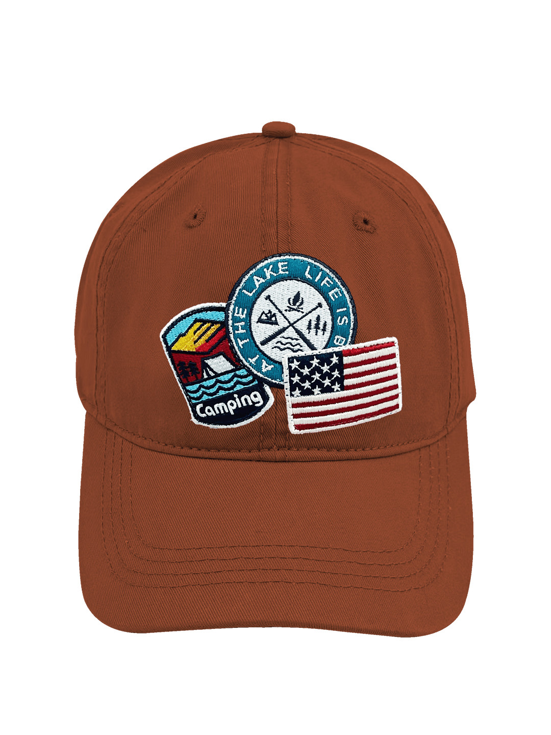 Lake Life Camping Embroidered Patch Baseball Cap