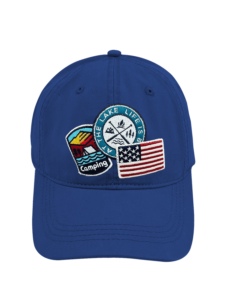 Lake Life Camping Embroidered Patch Baseball Cap