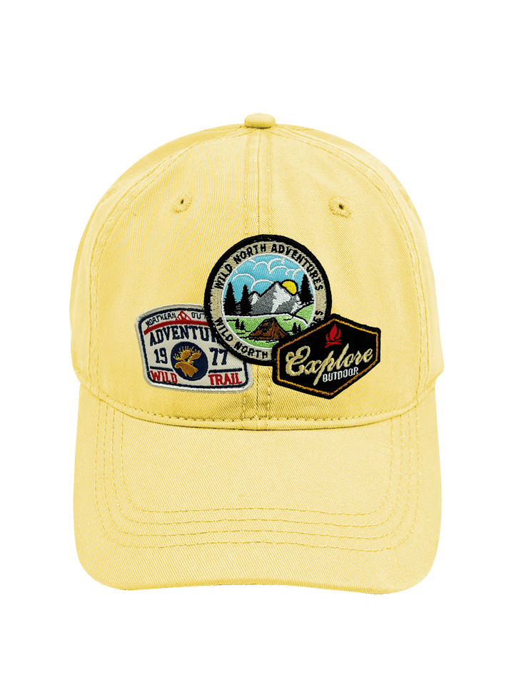 Wild North Adventures Mountain Explore Embroidered Patch Baseball Cap