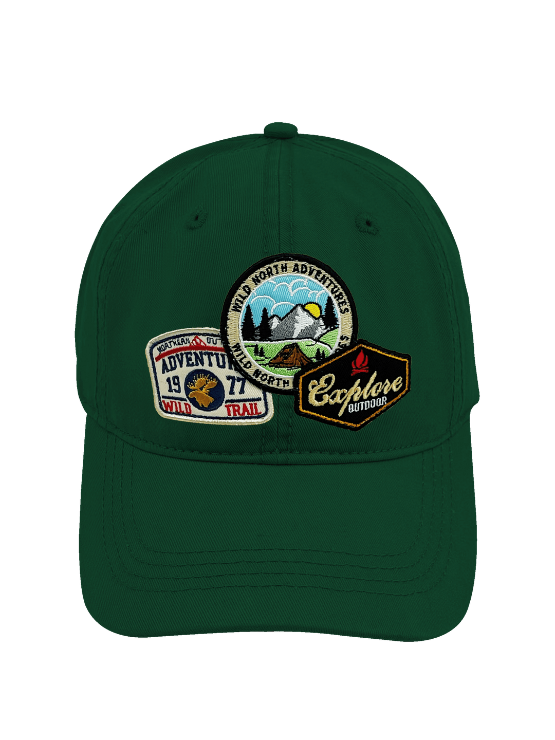 Wild North Adventures Mountain Explore Embroidered Patch Baseball Cap