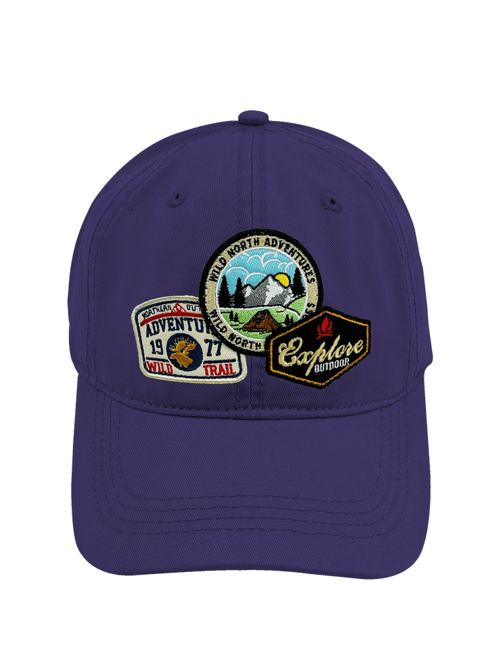 Wild North Adventures Mountain Explore Embroidered Patch Baseball Cap