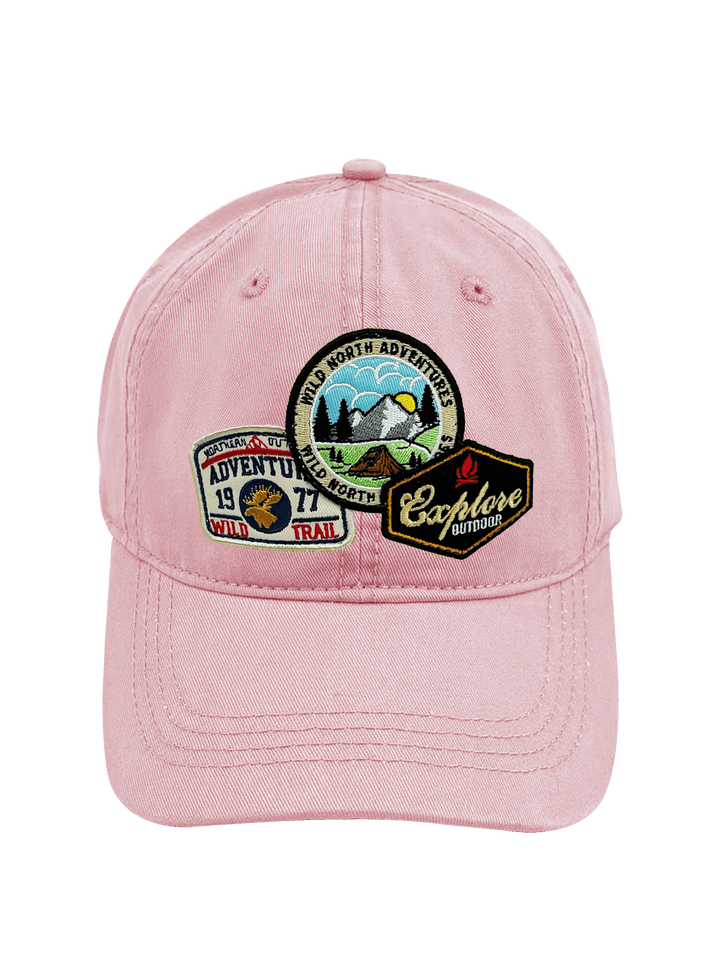 Wild North Adventures Mountain Explore Embroidered Patch Baseball Cap