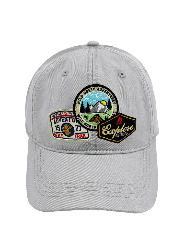 Wild North Adventures Mountain Explore Embroidered Patch Baseball Cap