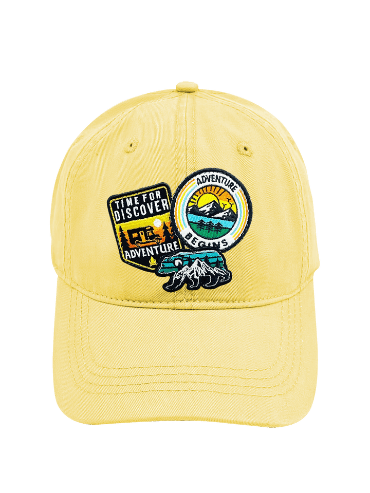 Mountain Adventure Discovery Embroidered Patch Baseball Cap