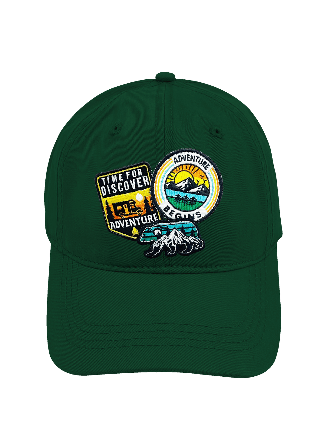 Mountain Adventure Discovery Embroidered Patch Baseball Cap