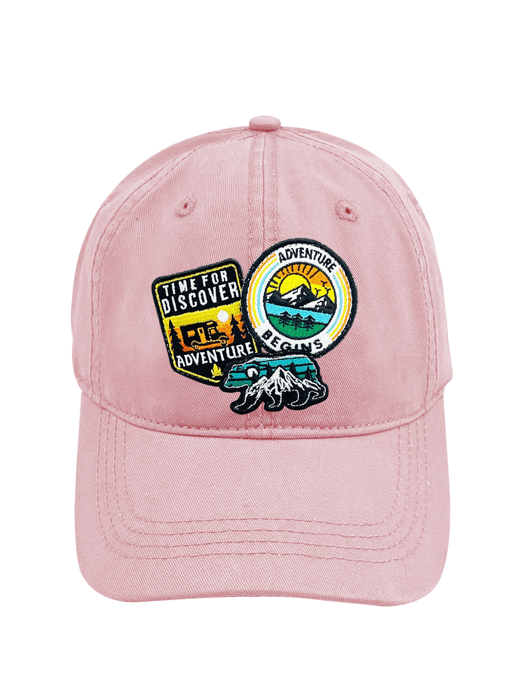 Mountain Adventure Discovery Embroidered Patch Baseball Cap