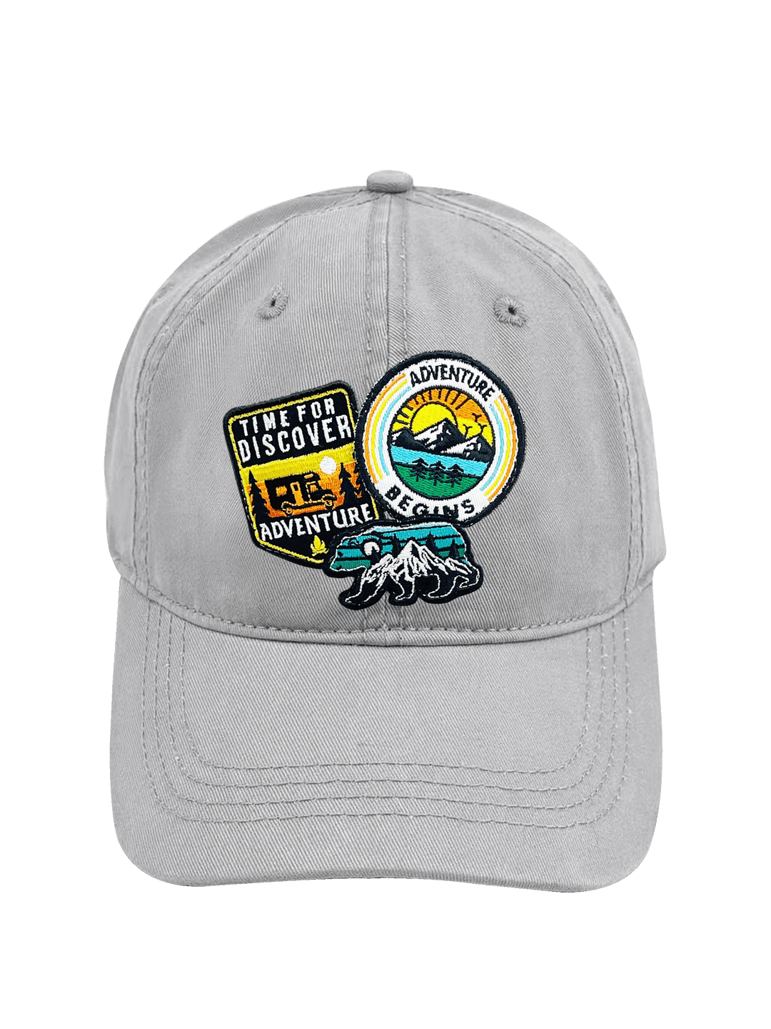 Mountain Adventure Discovery Embroidered Patch Baseball Cap