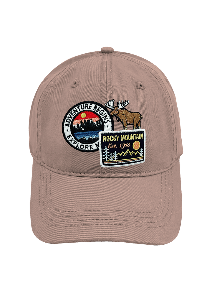 Rocky Mountain Moose Adventure Embroidered Patch Baseball Cap