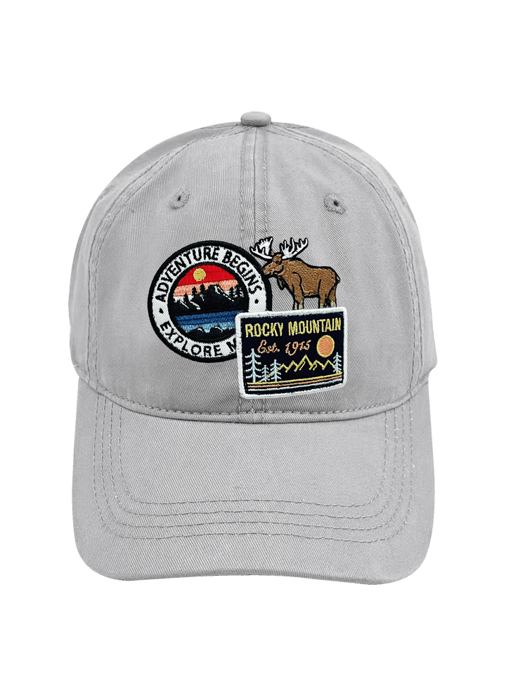 Rocky Mountain Moose Adventure Embroidered Patch Baseball Cap