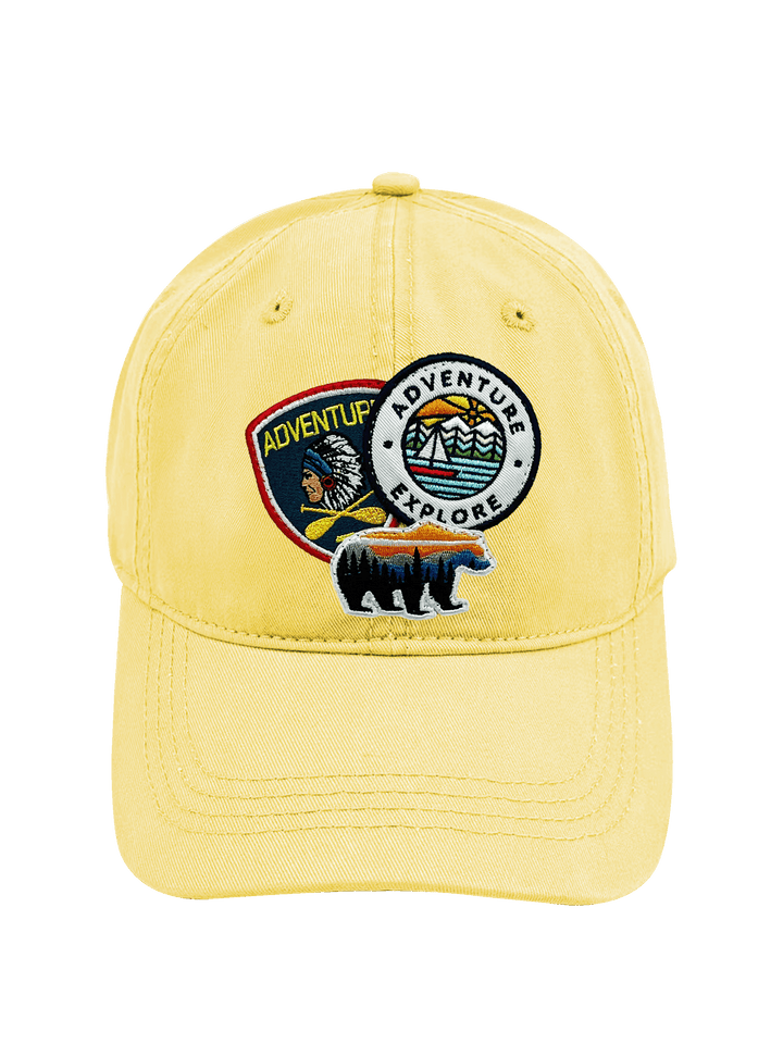 Mountain Bear Adventure Explore Embroidered Patch Baseball Cap
