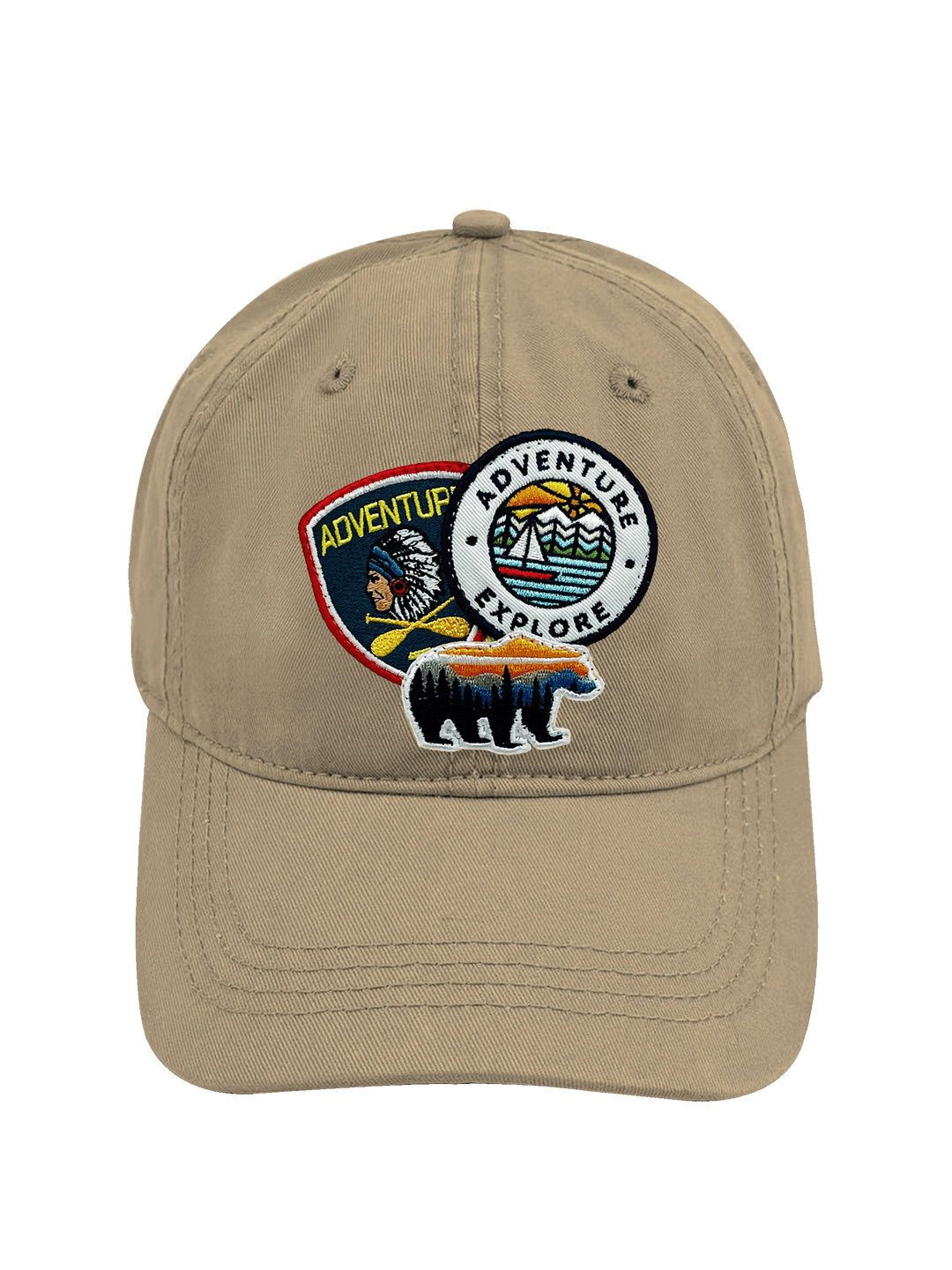 Mountain Bear Adventure Explore Embroidered Patch Baseball Cap