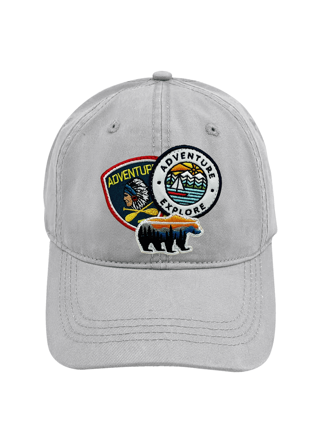 Mountain Bear Adventure Explore Embroidered Patch Baseball Cap