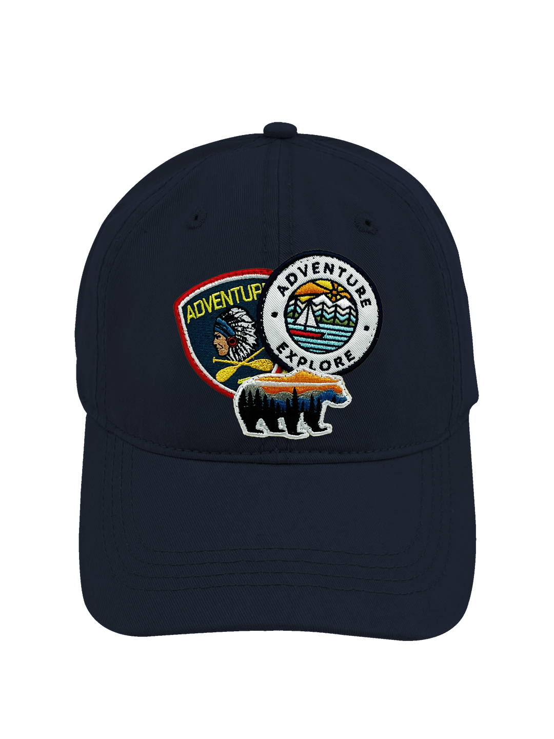 Mountain Bear Adventure Explore Embroidered Patch Baseball Cap