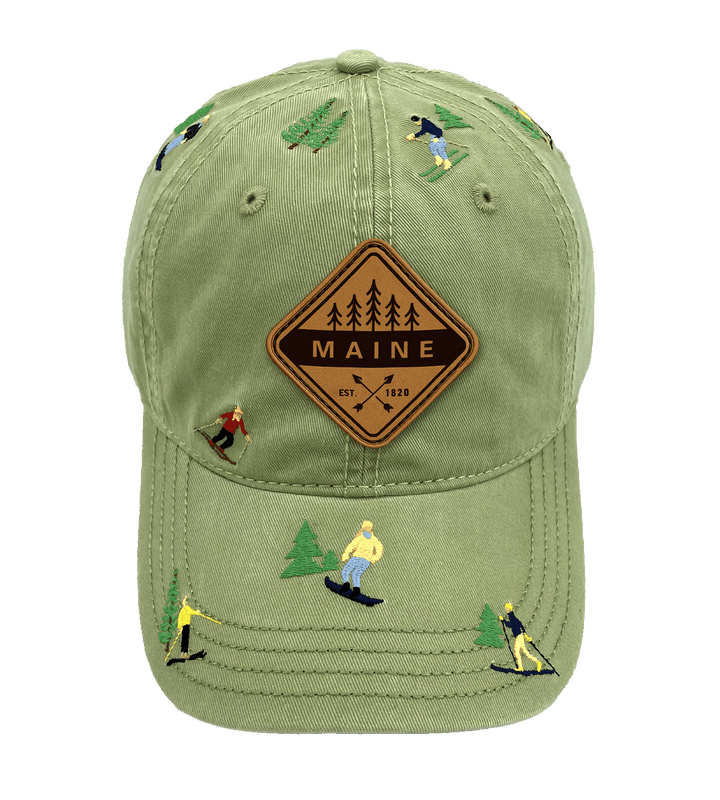 Maine Skiing Adventure Baseball Cap