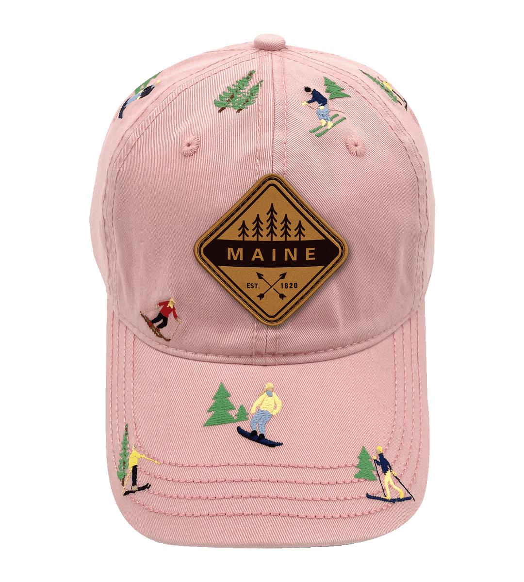 Maine Skiing Adventure Baseball Cap