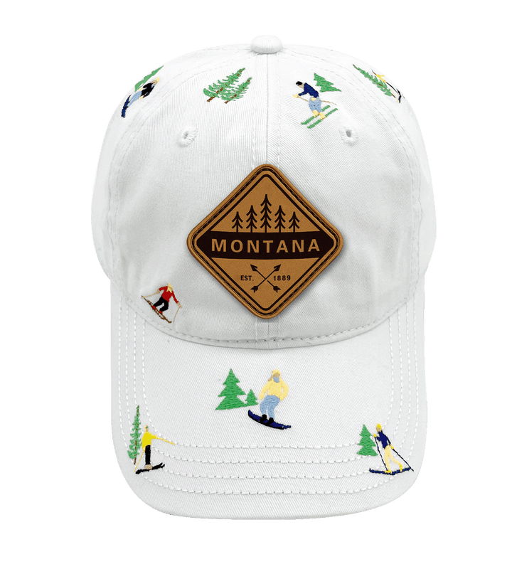 Montana Skiing Adventure Baseball Cap