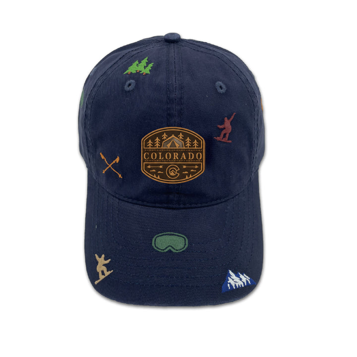 Colorado Adventure Baseball Cap – Navy Outdoor Hiking Camping Embroidered Hat for Mountain Travelers