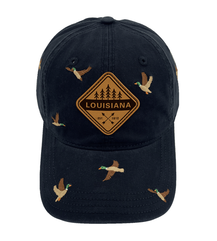 Louisiana Duck Embroidery Baseball Cap – Vintage Outdoor Adventure Hat for Nature Lovers