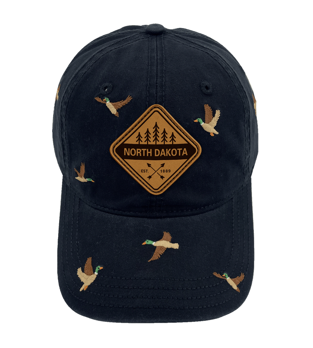 North Dakota Duck Embroidered Baseball Cap – Nature Wildlife Outdoor Adventure Hat for Travelers