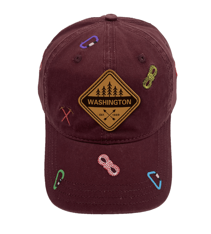 Washington Baseball Cap Outdoor Hiking Adventure Hat Adjustable Souvenir Travel Gift Embroidered Design