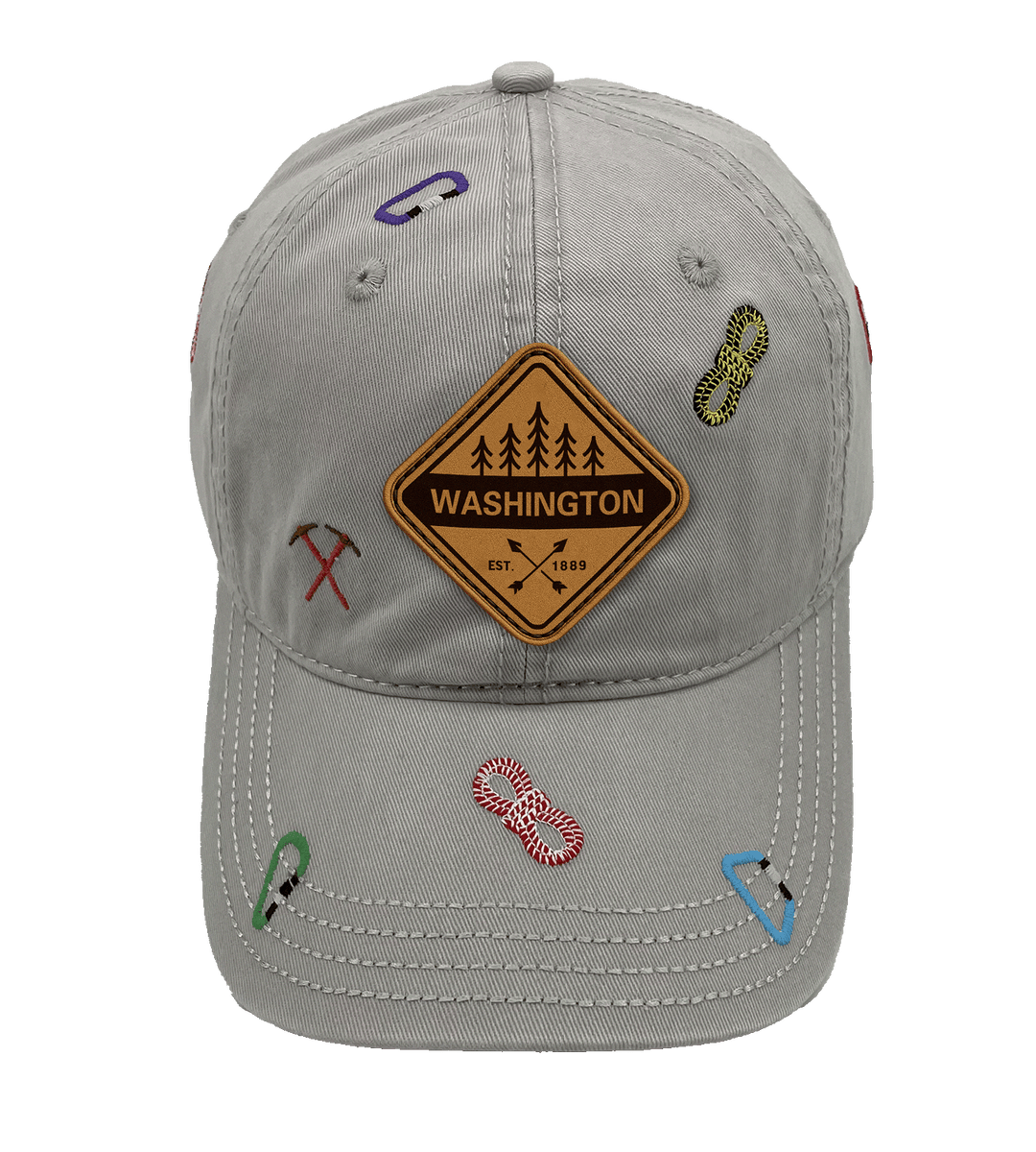 Washington Baseball Cap Outdoor Hiking Adventure Hat Adjustable Souvenir Travel Gift Embroidered Design