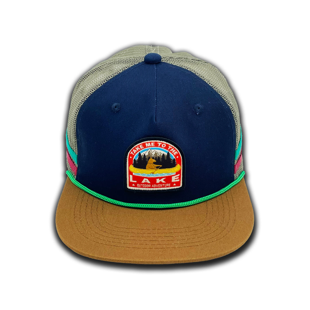 Colorblock Side Stripe Baseball Cap – Retro Outdoor Flat Brim Hat