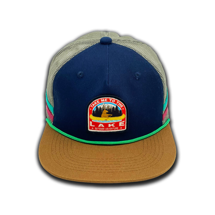 Colorblock Side Stripe Baseball Cap – Retro Outdoor Flat Brim Hat