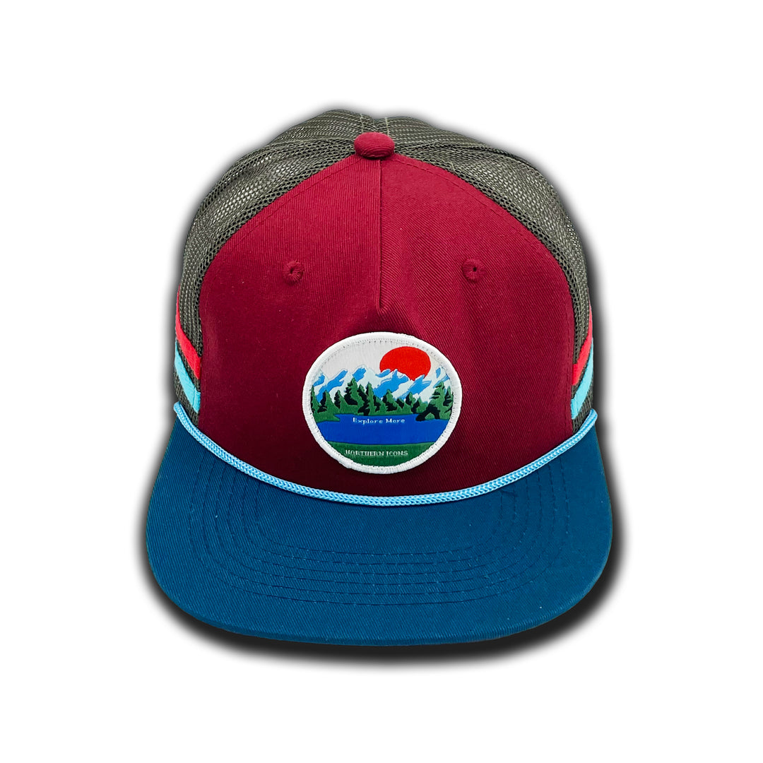 Colorblock Side Stripe Baseball Cap – Retro Outdoor Flat Brim Hat