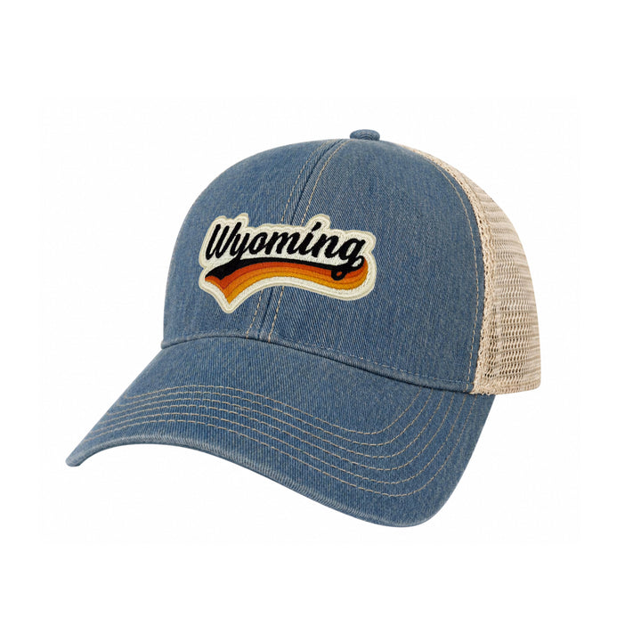 Wyoming Vintage Patch Trucker Cap | Cotton Mesh Snapback Souvenir Hat