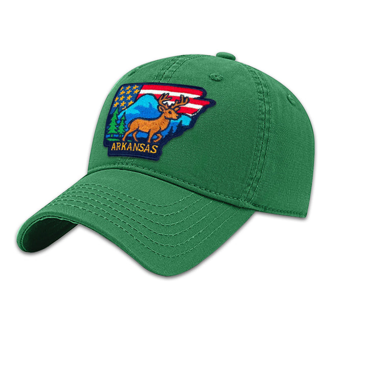 Arkansas Deer Embroidered State Patch Baseball Cap – Vintage USA Souvenir Hat