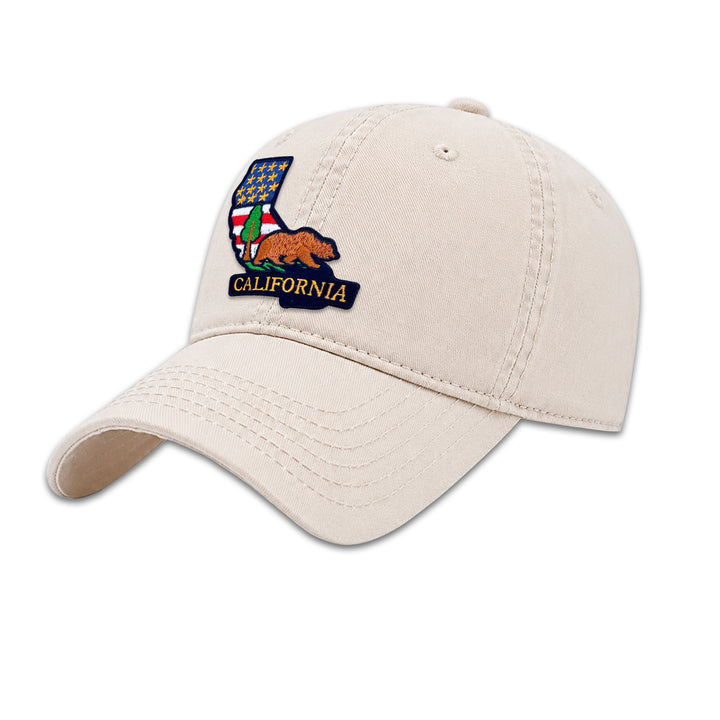 California Bear Embroidered State Patch Baseball Cap – Vintage California Souvenir Hat