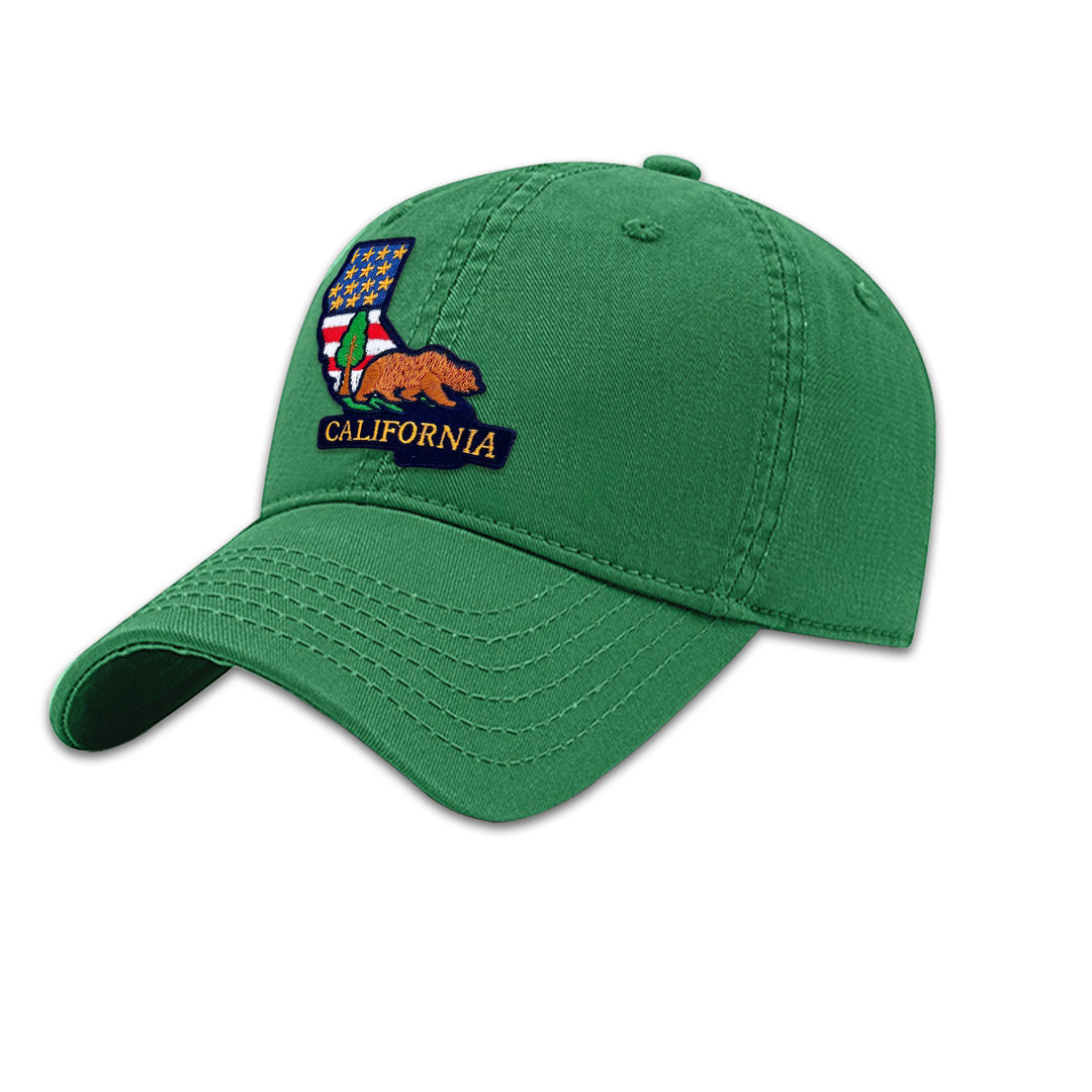 California Bear Embroidered State Patch Baseball Cap – Vintage California Souvenir Hat
