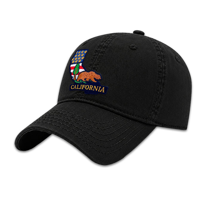 California Bear Embroidered State Patch Baseball Cap – Vintage California Souvenir Hat