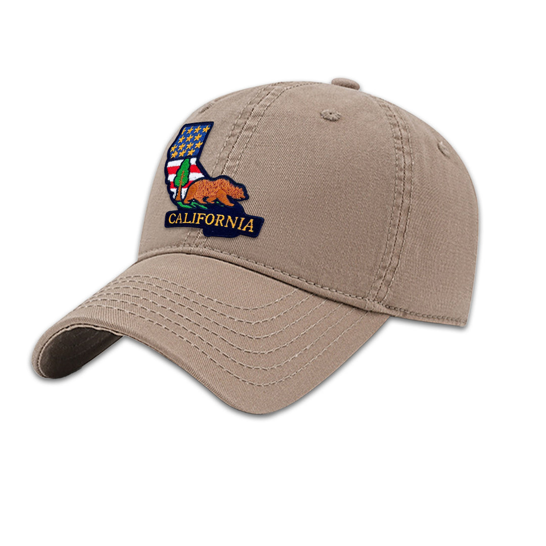 California Bear Embroidered State Patch Baseball Cap – Vintage California Souvenir Hat
