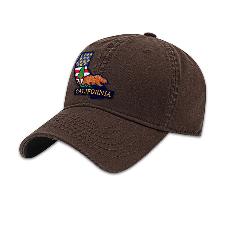 California Bear Embroidered State Patch Baseball Cap – Vintage California Souvenir Hat