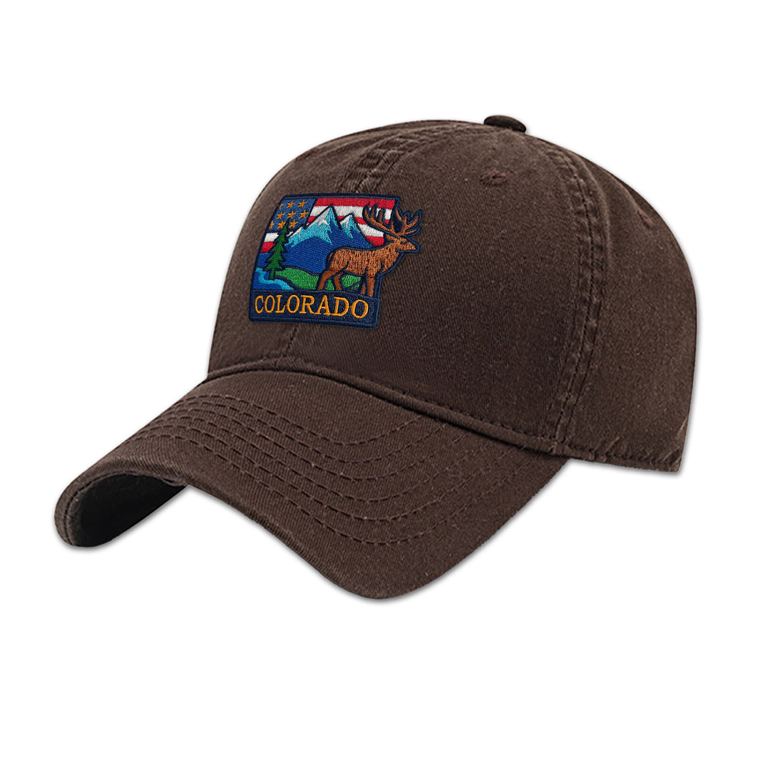 Colorado Wildlife Adventure Embroidered Baseball Cap – Mountain Outdoor Travel Hat