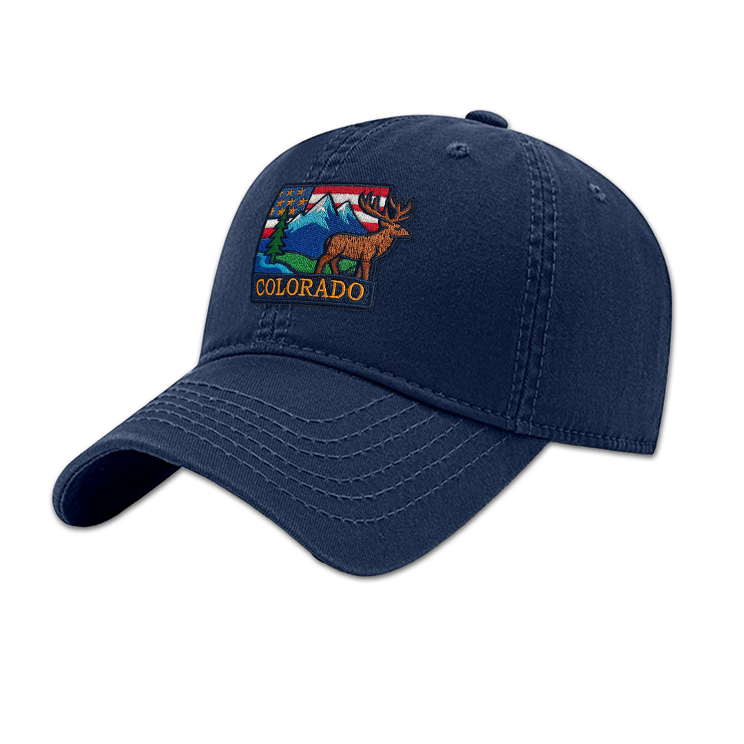 Colorado Wildlife Adventure Embroidered Baseball Cap – Mountain Outdoor Travel Hat