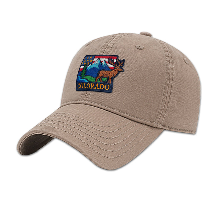 Colorado Wildlife Adventure Embroidered Baseball Cap – Mountain Outdoor Travel Hat