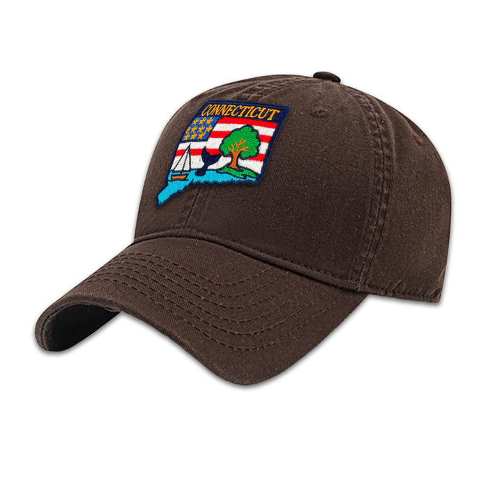Connecticut State Embroidered Patch Baseball Cap – Coastal Travel Souvenir Hat