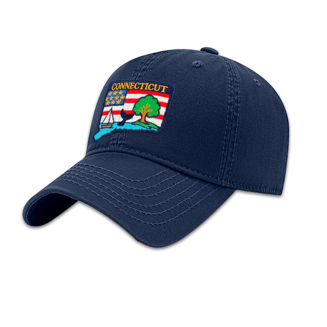 Connecticut State Embroidered Patch Baseball Cap – Coastal Travel Souvenir Hat