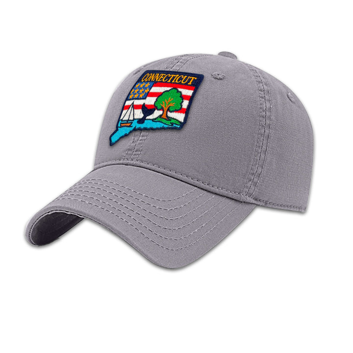 Connecticut State Embroidered Patch Baseball Cap – Coastal Travel Souvenir Hat