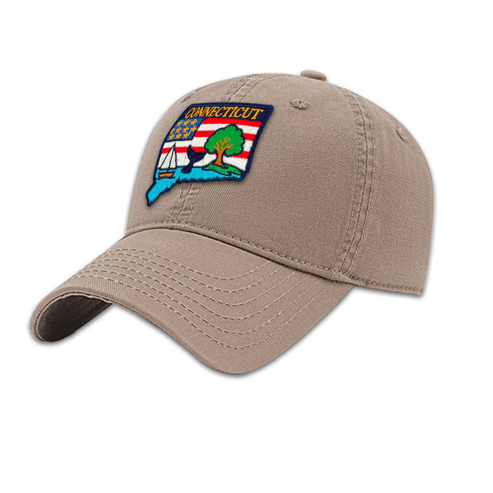 Connecticut State Embroidered Patch Baseball Cap – Coastal Travel Souvenir Hat
