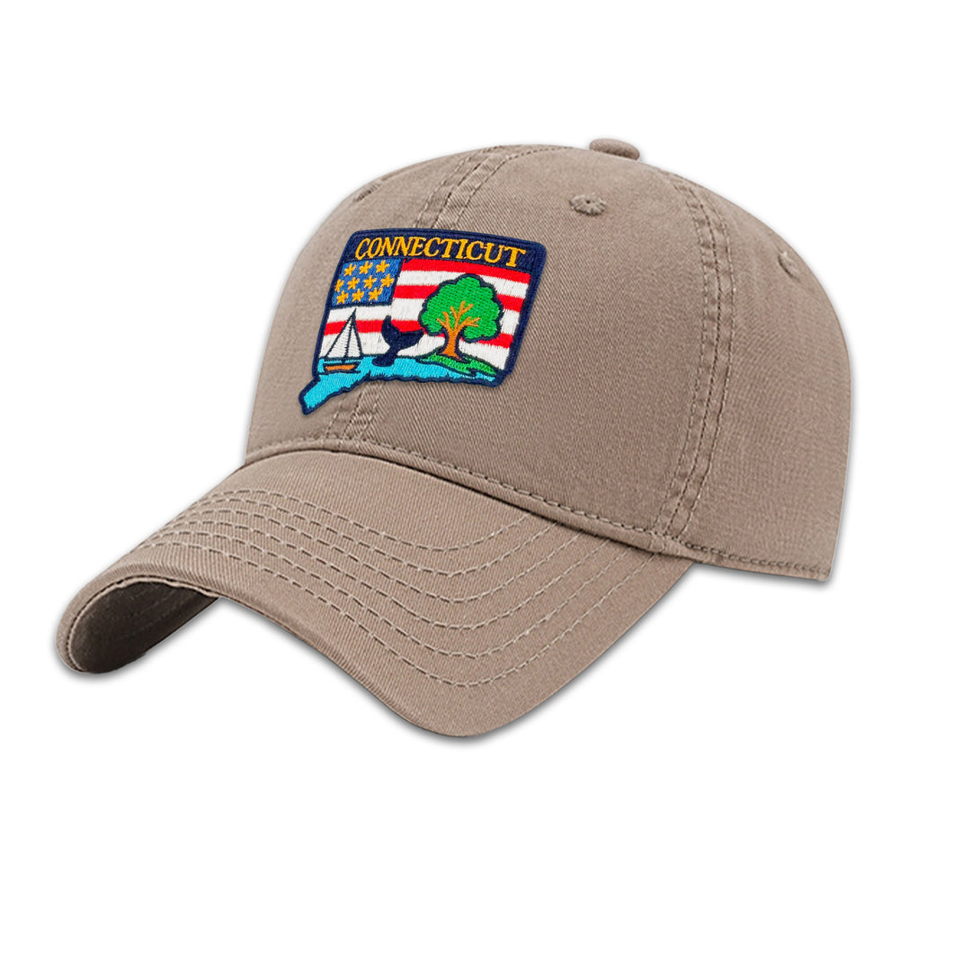 Connecticut State Embroidered Patch Baseball Cap – Coastal Travel Souvenir Hat
