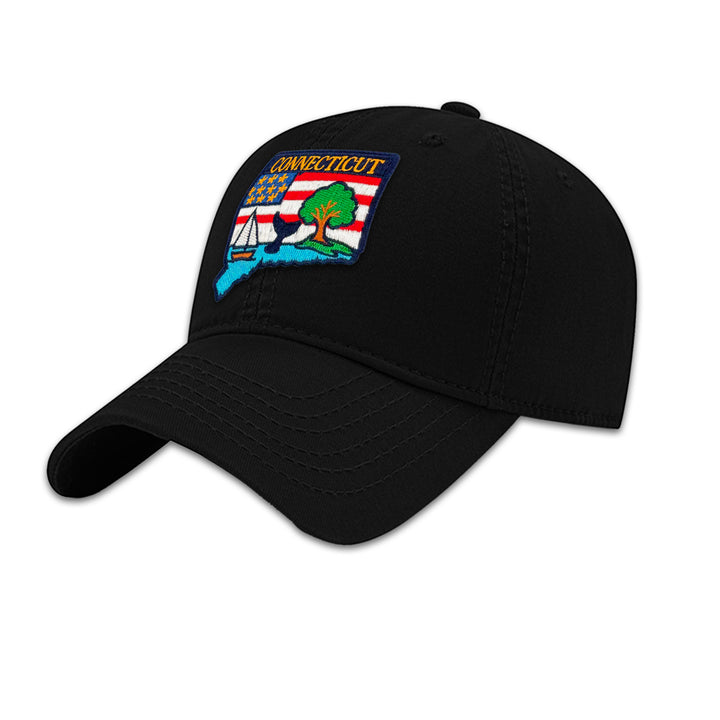 Connecticut State Embroidered Patch Baseball Cap – Coastal Travel Souvenir Hat