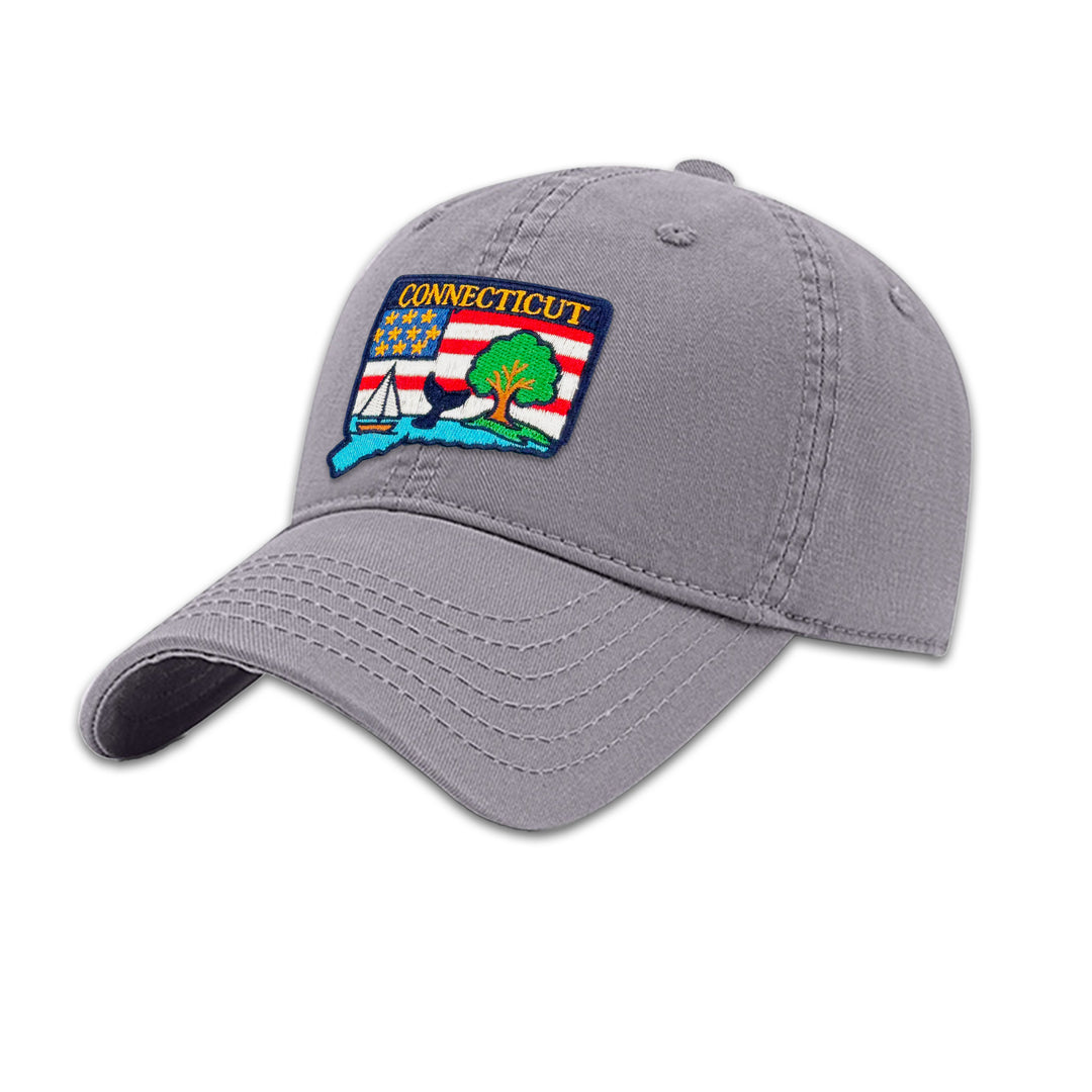 Connecticut State Embroidered Patch Baseball Cap – Coastal Travel Souvenir Hat
