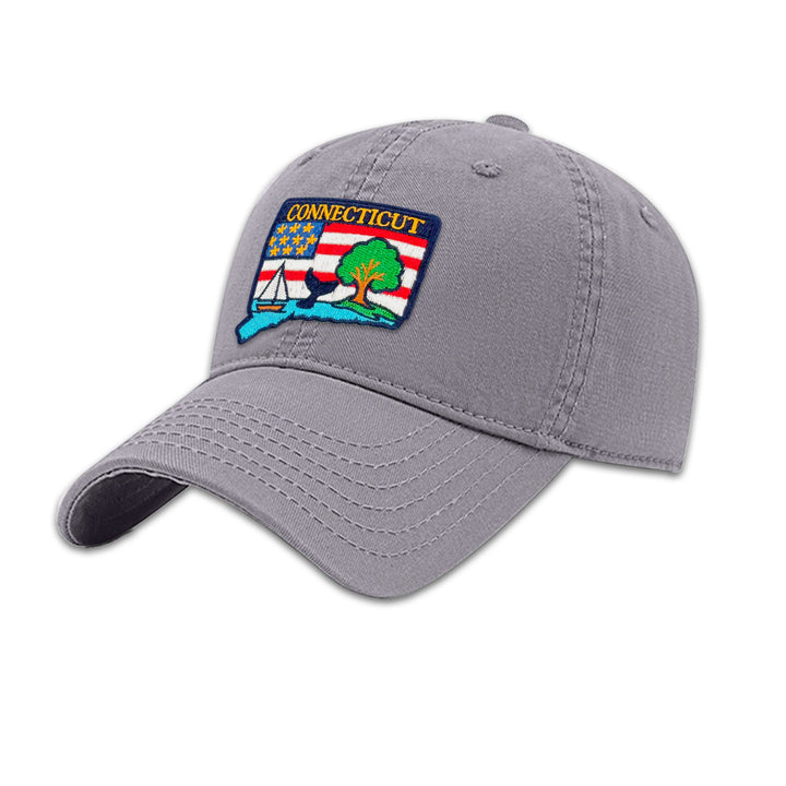 Connecticut State Embroidered Patch Baseball Cap – Coastal Travel Souvenir Hat