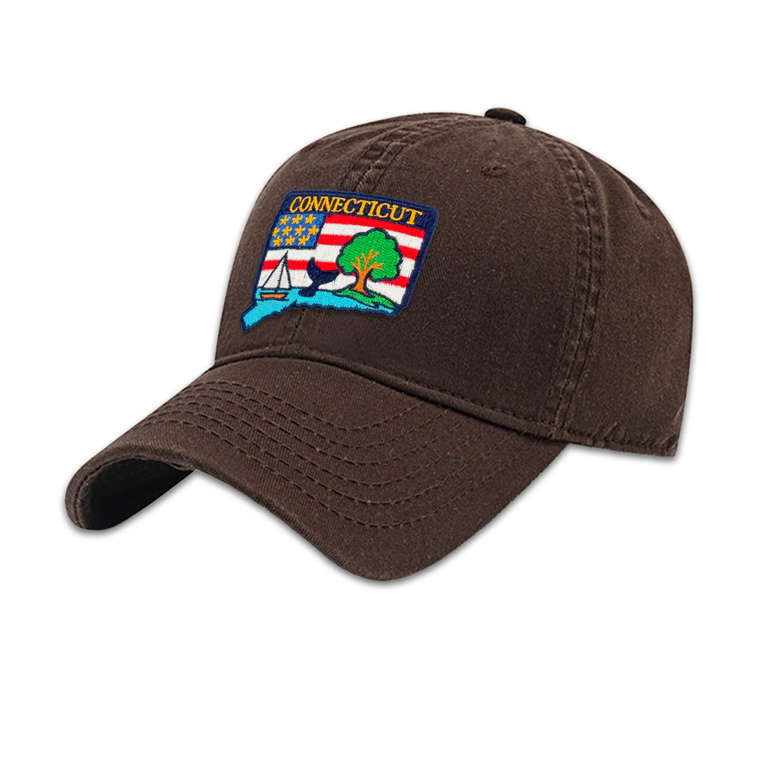 Connecticut State Embroidered Patch Baseball Cap – Coastal Travel Souvenir Hat