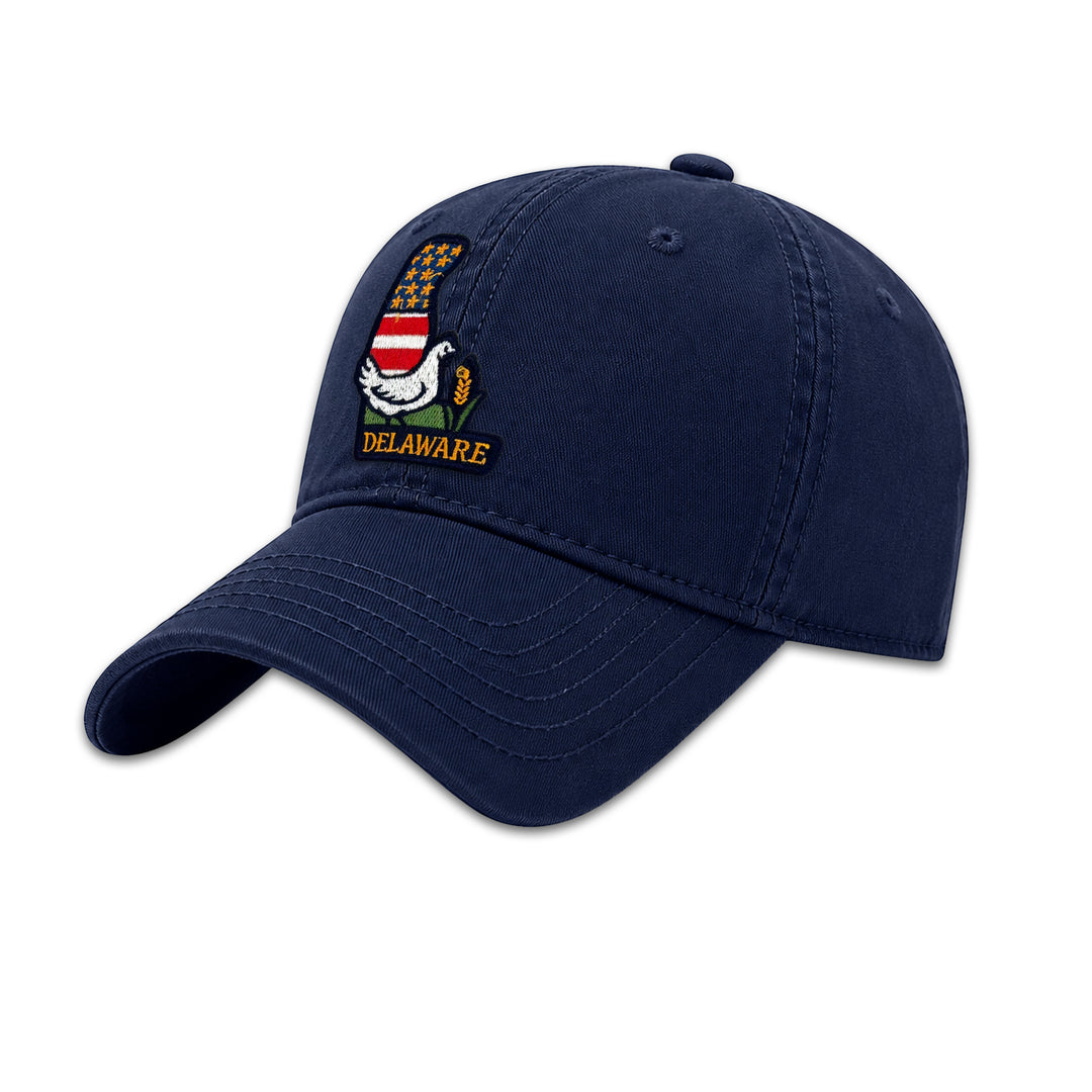 Delaware Seagull Embroidered Patch Baseball Cap – Delaware State Souvenir Hat with Coastal Heritage Design